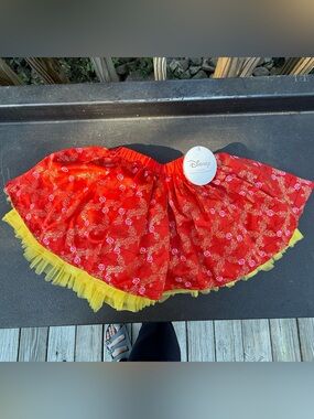 Disney bell reversible Tutu couture skirt  3t reversible yellow red